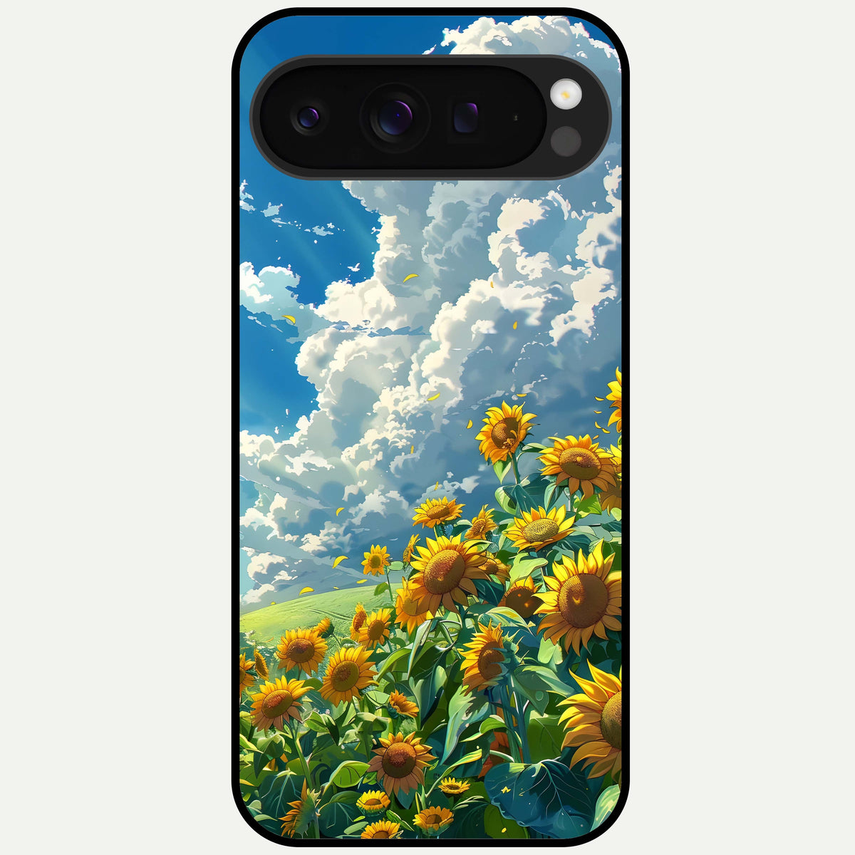  Golden Sun Glory Glass Case For Google Pixel 9 Pro XL back cover – full design glossy printed glass finish