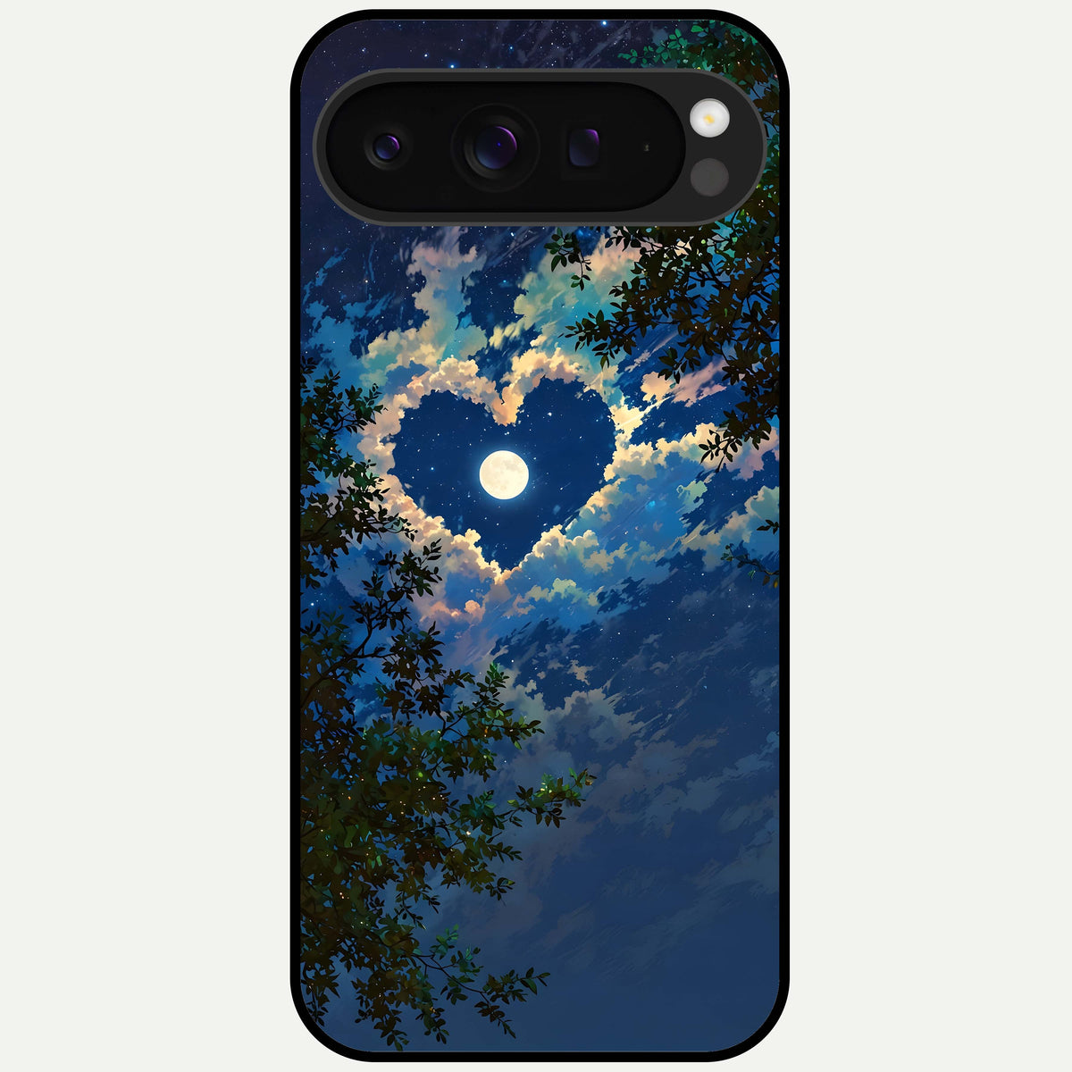  Heart With Moon Sky Glass Case For Google Pixel 9 Pro XL back cover – full design glossy printed glass finish