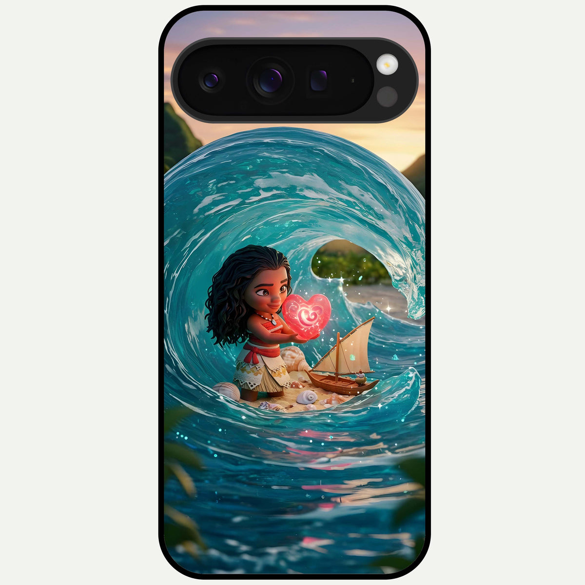  Heart of Ocean Glass Case For Google Pixel 9 Pro XL back cover – full design glossy printed glass finish