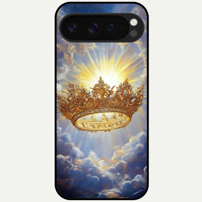  Heavenly Crown Light Glass Case For Google Pixel 9 Pro XL back cover – full design glossy printed glass finish