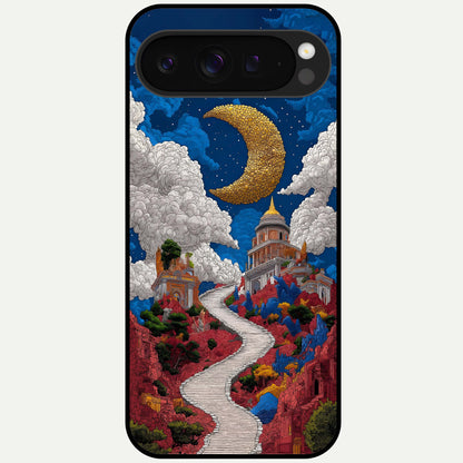  Heavenly Moon Path Glass Case For Google Pixel 9 Pro XL back cover – full design glossy printed glass finish