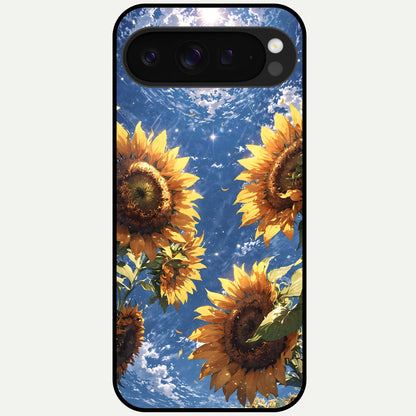  Heavenly Sunflower Rise Glass Case For Google Pixel 9 Pro XL back cover – full design glossy printed glass finish