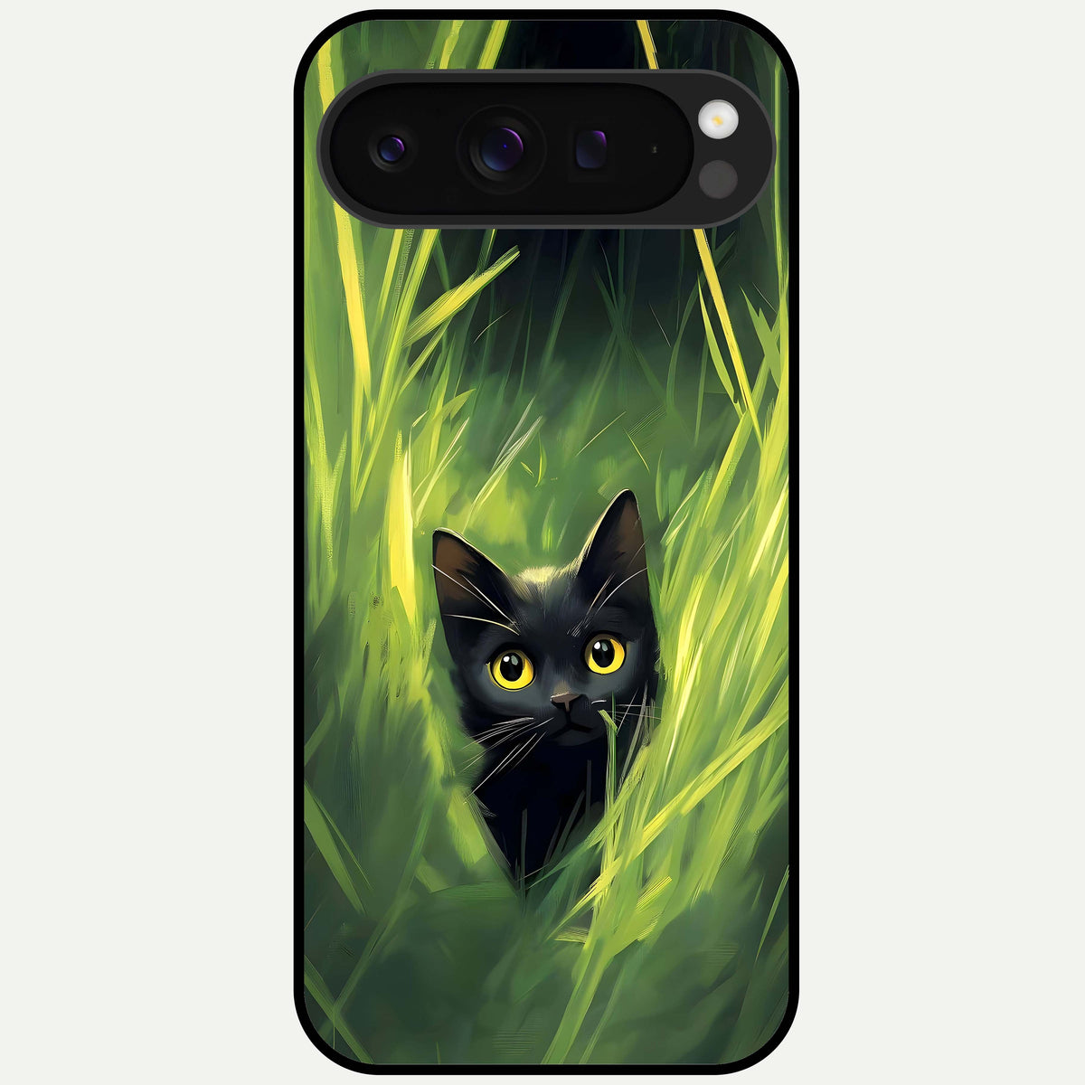  Hidden Cat Whisper Glass Case For Google Pixel 9 Pro XL back cover – full design glossy printed glass finish