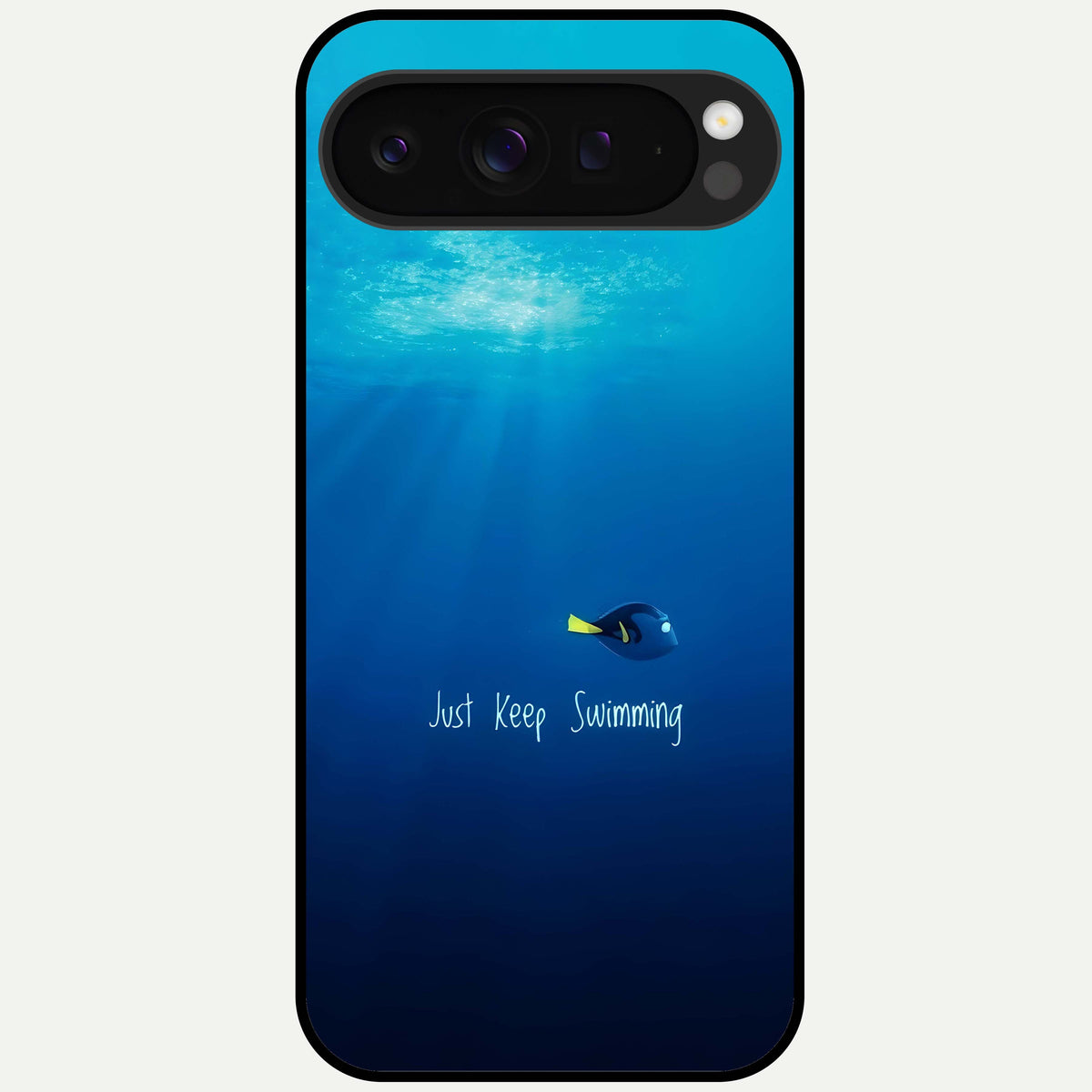  Just Keep Swimming Glass Case For Google Pixel 9 Pro XL back cover – full design glossy printed glass finish