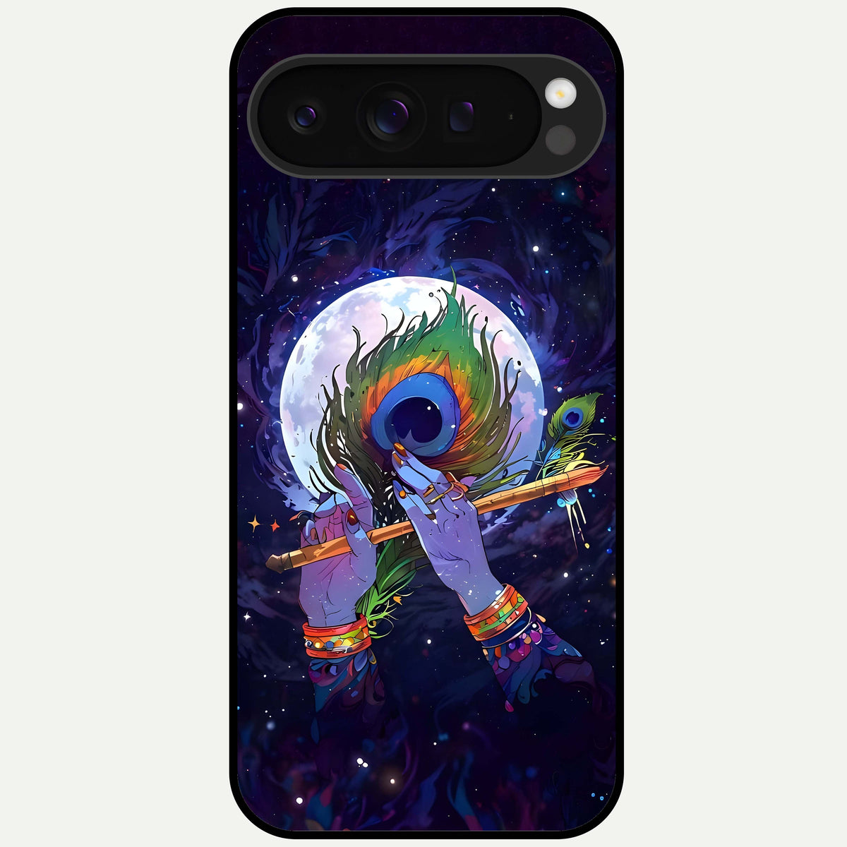  Krishna Hands Art Glass Case For Google Pixel 9 Pro XL back cover – full design glossy printed glass finish