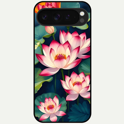  Lotus Dream Serenity Glass Case For Google Pixel 9 Pro XL back cover – full design glossy printed glass finish