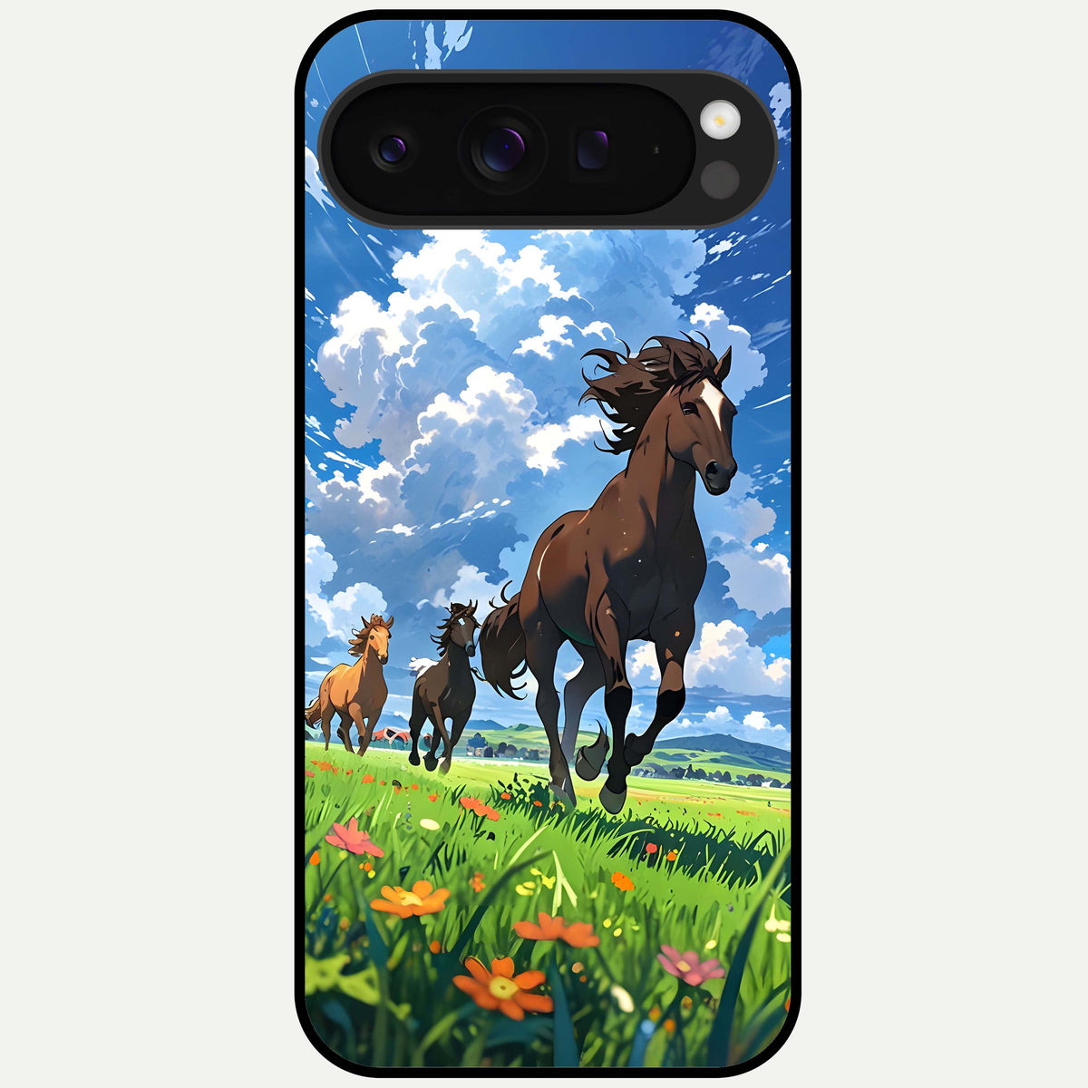  Majestic Horses Galloping Glass Case For Google Pixel 9 Pro XL back cover – full design glossy printed glass finish