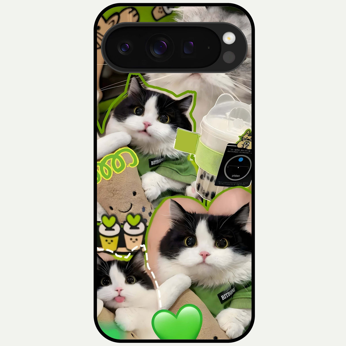  Matcha Cats Mood Glass Case For Google Pixel 9 Pro XL back cover – full design glossy printed glass finish