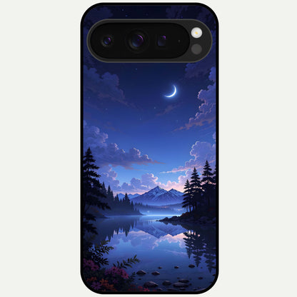  Midnight Lake Peace Glass Case For Google Pixel 9 Pro XL back cover – full design glossy printed glass finish