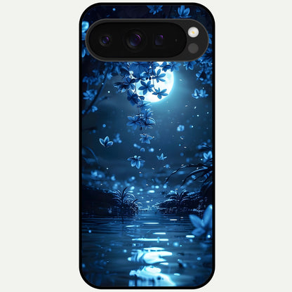  Moonlight Petal Dream Glass Case For Google Pixel 9 Pro XL back cover – full design glossy printed glass finish