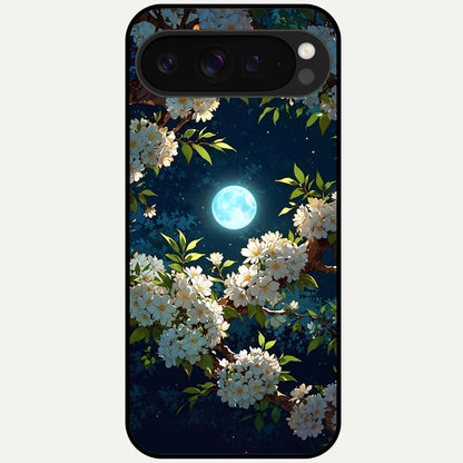  Moonlit Blossom Dream Glass Case For Google Pixel 9 Pro XL back cover – full design glossy printed glass finish