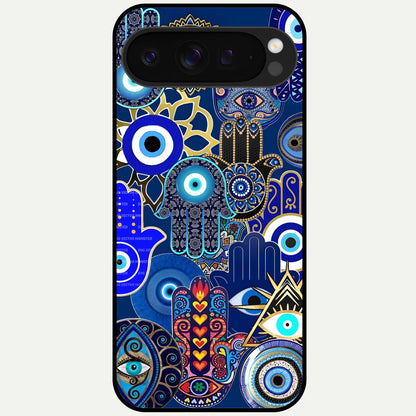  Mystic Palm Guard Glass Case For Google Pixel 9 Pro XL back cover – full design glossy printed glass finish
