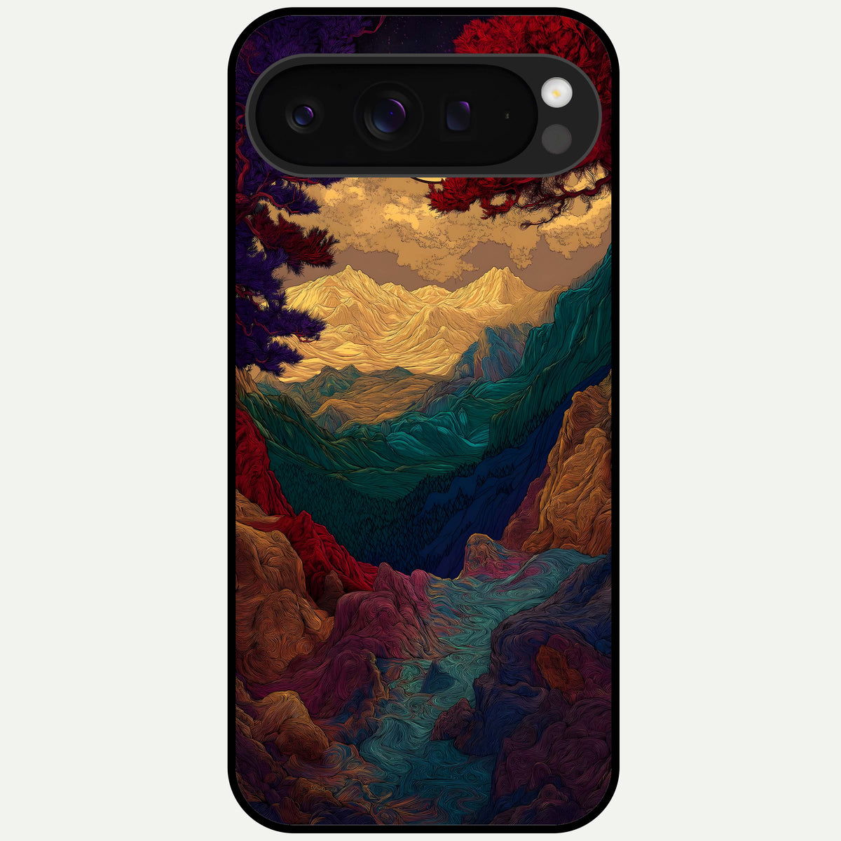  Mystic Valley Light Glass Case For Google Pixel 9 Pro XL back cover – full design glossy printed glass finish