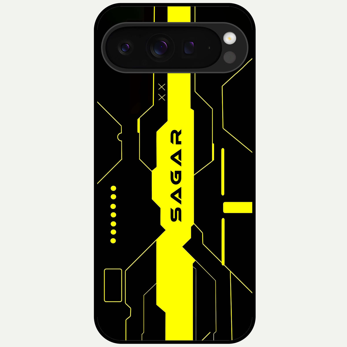  Neon CYBERPUNK Custom Name Glass Case For Google Pixel 9 Pro XL back cover – full design glossy printed glass finish