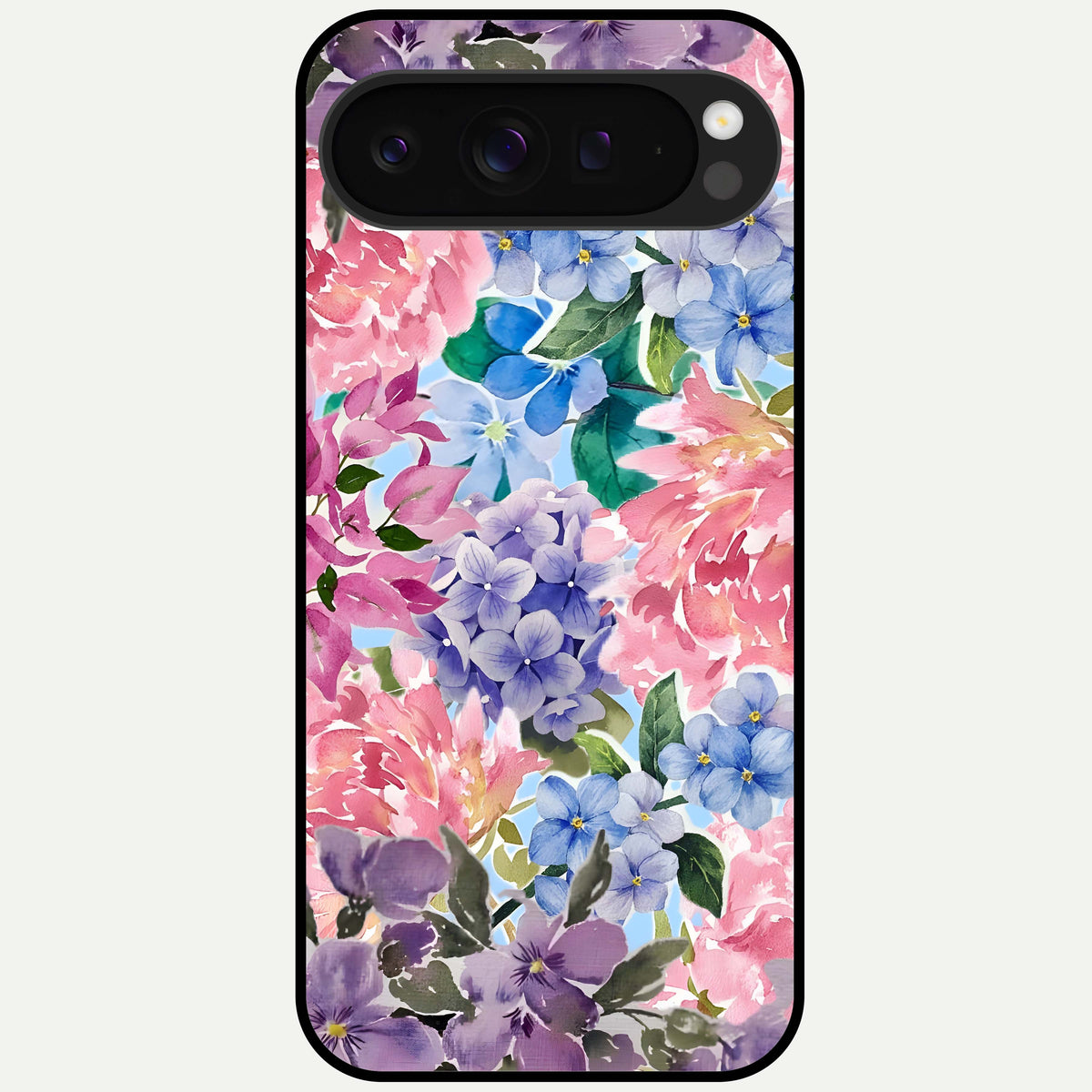  Pastel Floral Mix Glass Case For Google Pixel 9 Pro XL back cover – full design glossy printed glass finish