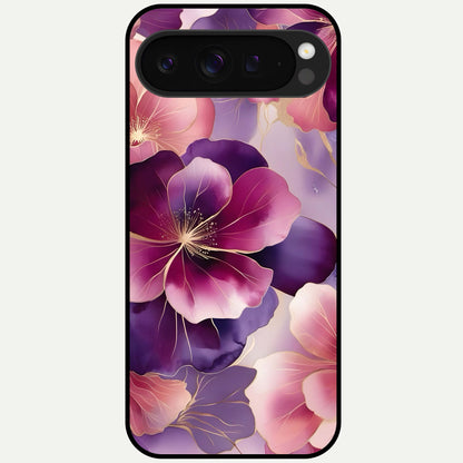  Pink Bouquet Florals Glass Case For Google Pixel 9 Pro XL back cover – full design glossy printed glass finish