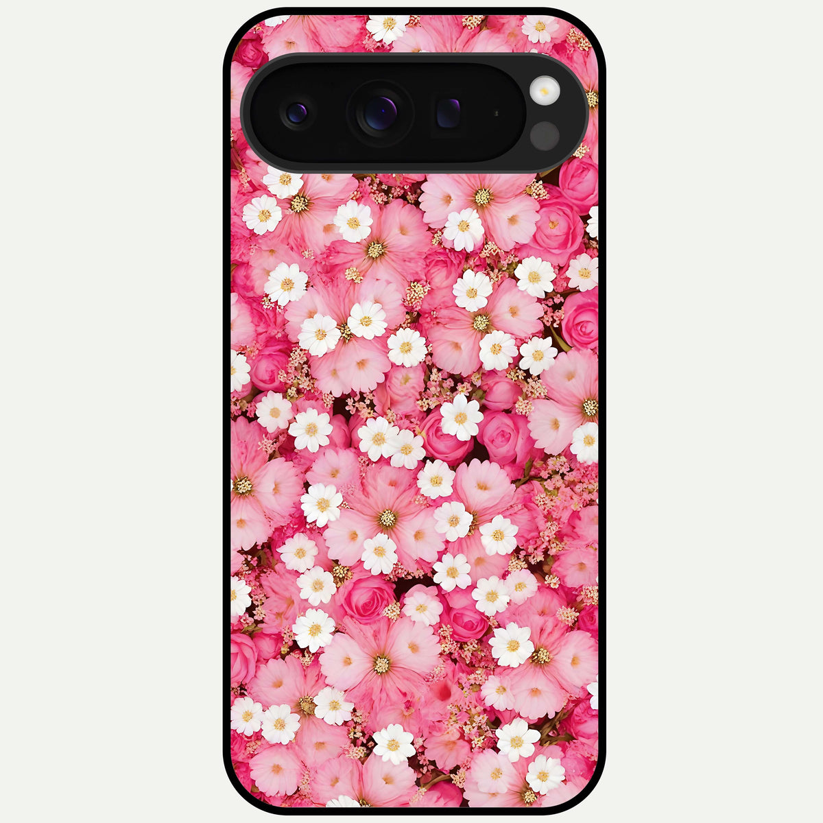  Pink Daisy Bliss Glass Case For Google Pixel 9 Pro XL back cover – full design glossy printed glass finish