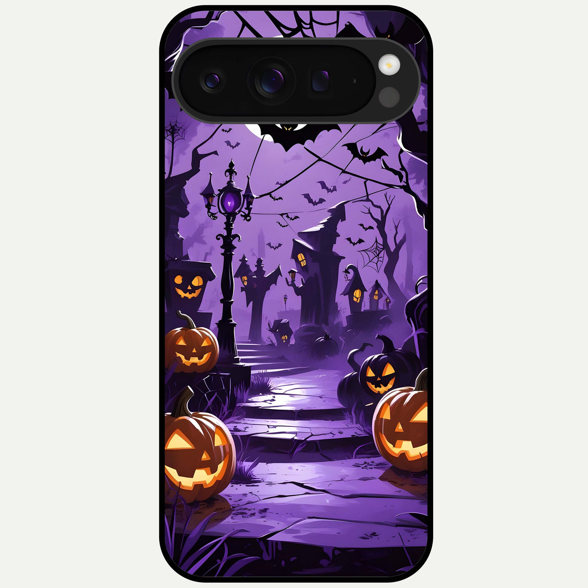  Pumpkin Patch Halloween Glass Case For Google Pixel 9 Pro XL back cover – full design glossy printed glass finish