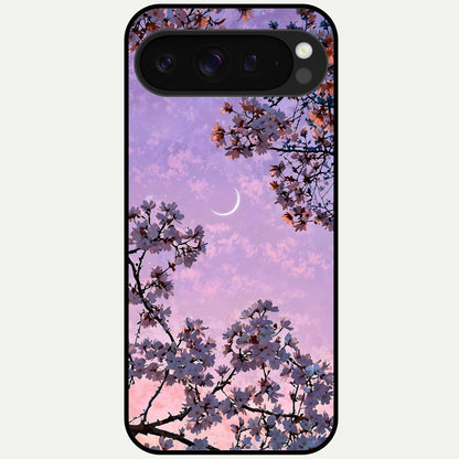  Purple Serenity Moon Glass Case For Google Pixel 9 Pro XL back cover – full design glossy printed glass finish