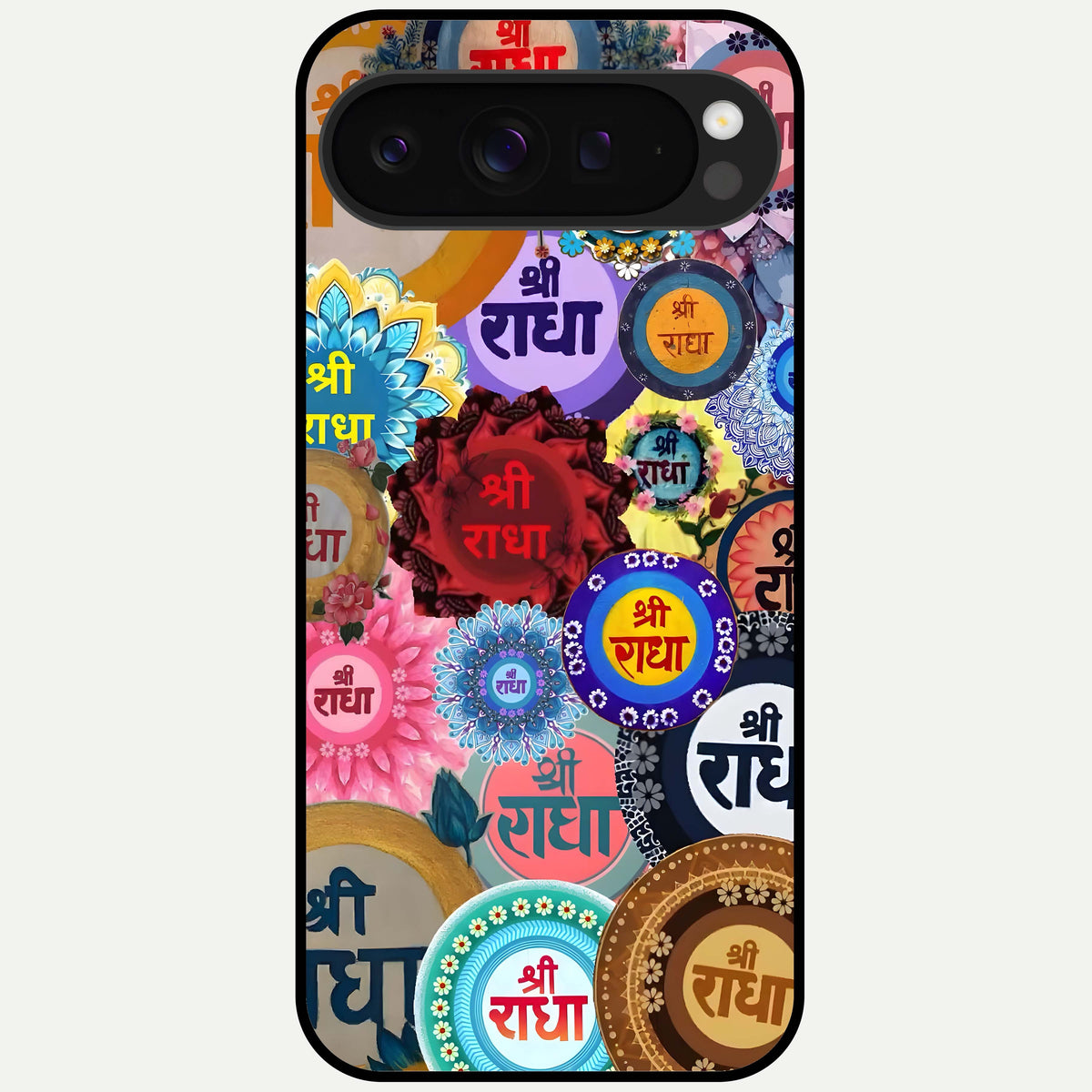  Radha Divine Bloom Glass Case For Google Pixel 9 Pro XL back cover – full design glossy printed glass finish