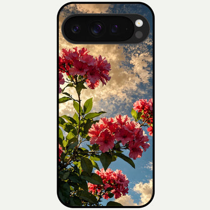  Red Bloom Skies Glass Case For Google Pixel 9 Pro XL back cover – full design glossy printed glass finish