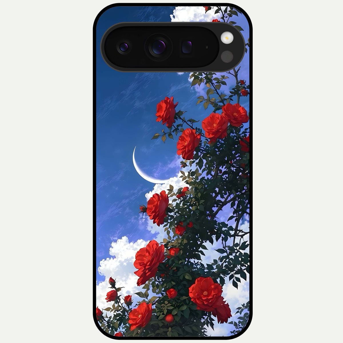  Rose Drift Flowers Glass Case For Google Pixel 9 Pro XL back cover – full design glossy printed glass finish
