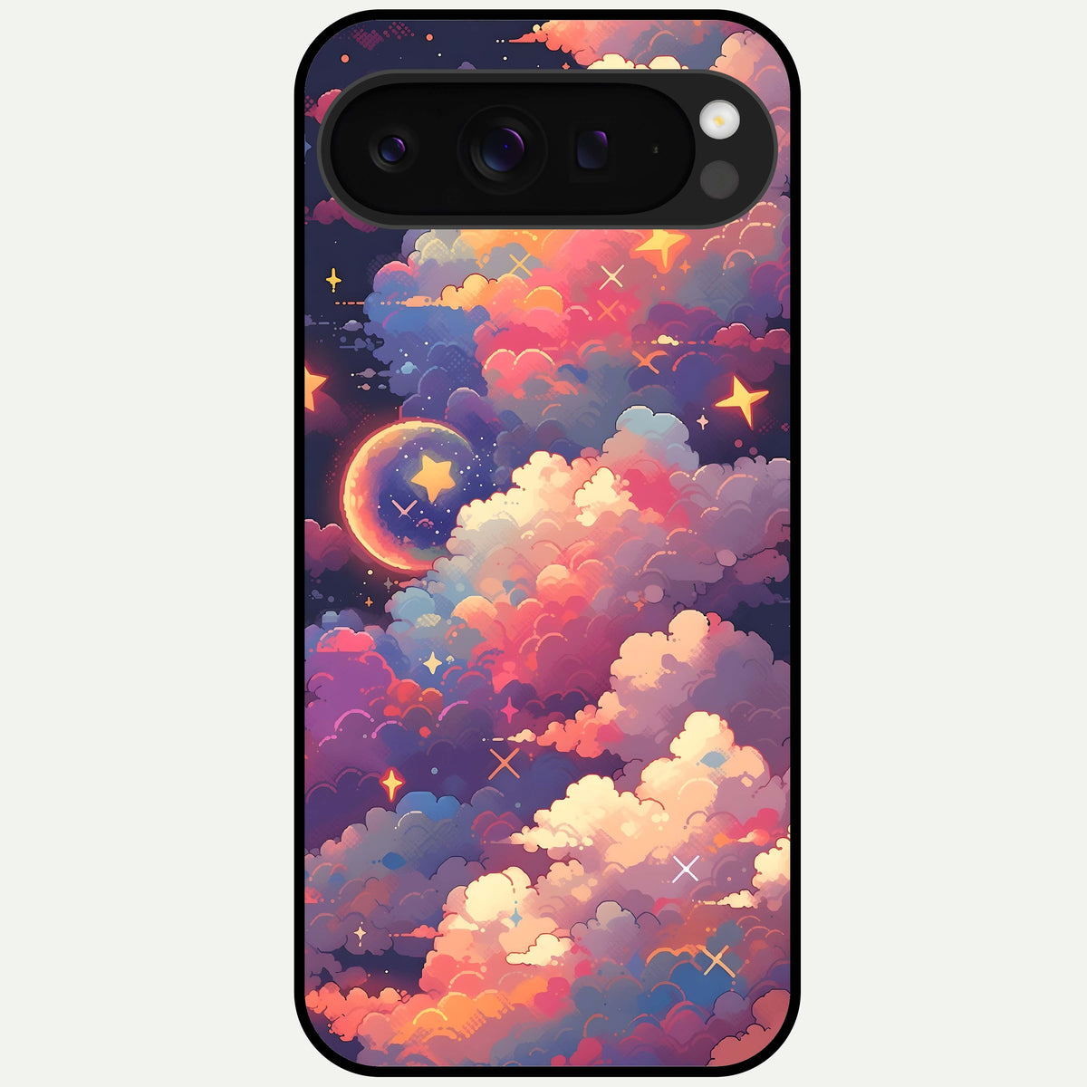  Starlit Dream Clouds Glass Case For Google Pixel 9 Pro XL back cover – full design glossy printed glass finish