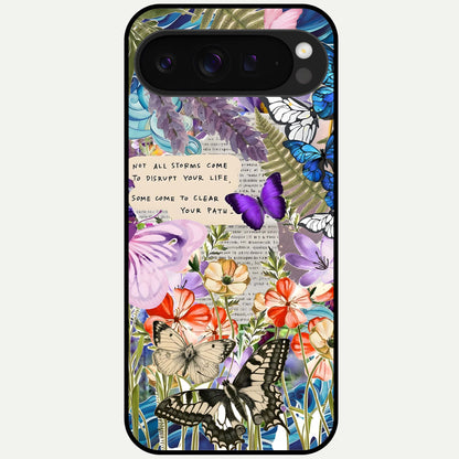  Storm Path Bloom Glass Case For Google Pixel 9 Pro XL back cover – full design glossy printed glass finish