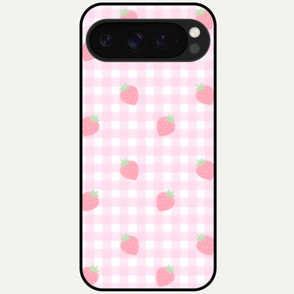  Strawberry Picnic Love Glass Case For Google Pixel 9 Pro XL back cover – full design glossy printed glass finish
