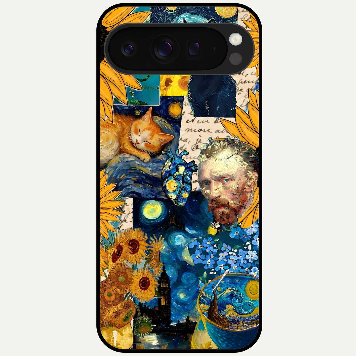  Sunflower Chic Mood Custom Name Glass Case For Google Pixel 9 Pro XL back cover – full design glossy printed glass finish