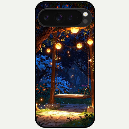  Twilight Garden Swing Glass Case For Google Pixel 9 Pro XL back cover – full design glossy printed glass finish