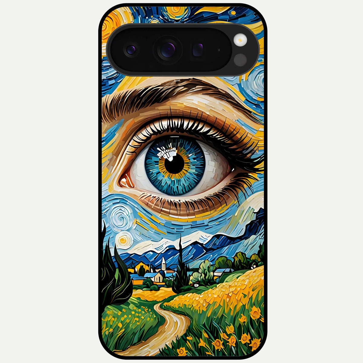  Van Gogh Eye Glass Case For Google Pixel 9 Pro XL back cover – full design glossy printed glass finish