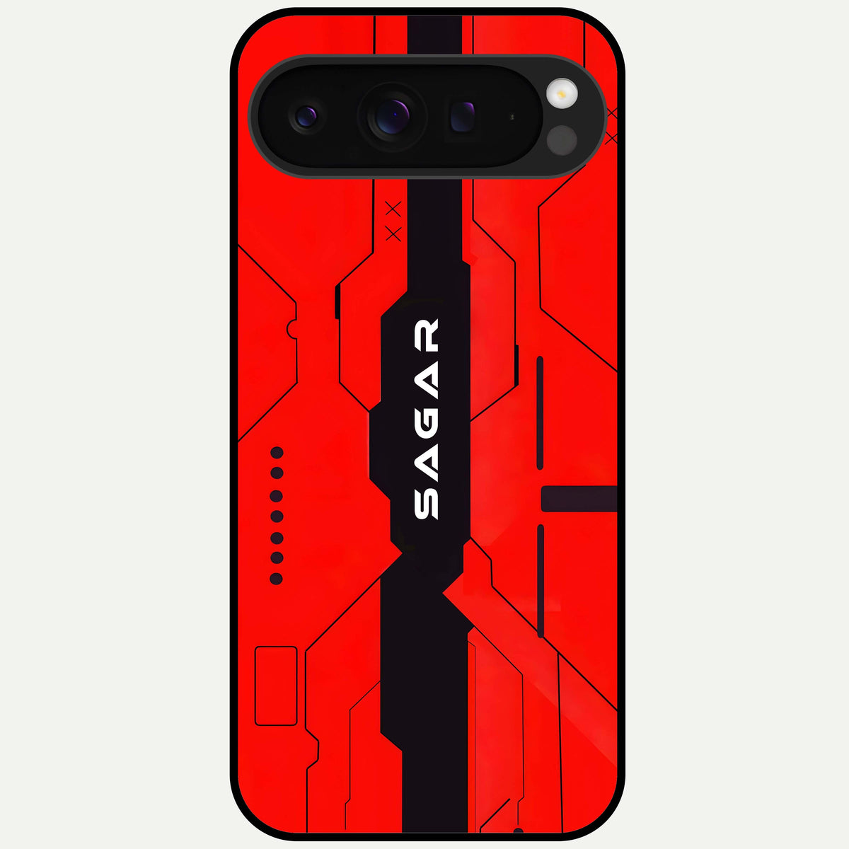  Voltage Rise CYBERPUNK Custom Name Glass Case For Google Pixel 9 Pro XL back cover – personalized glossy printed glass finish