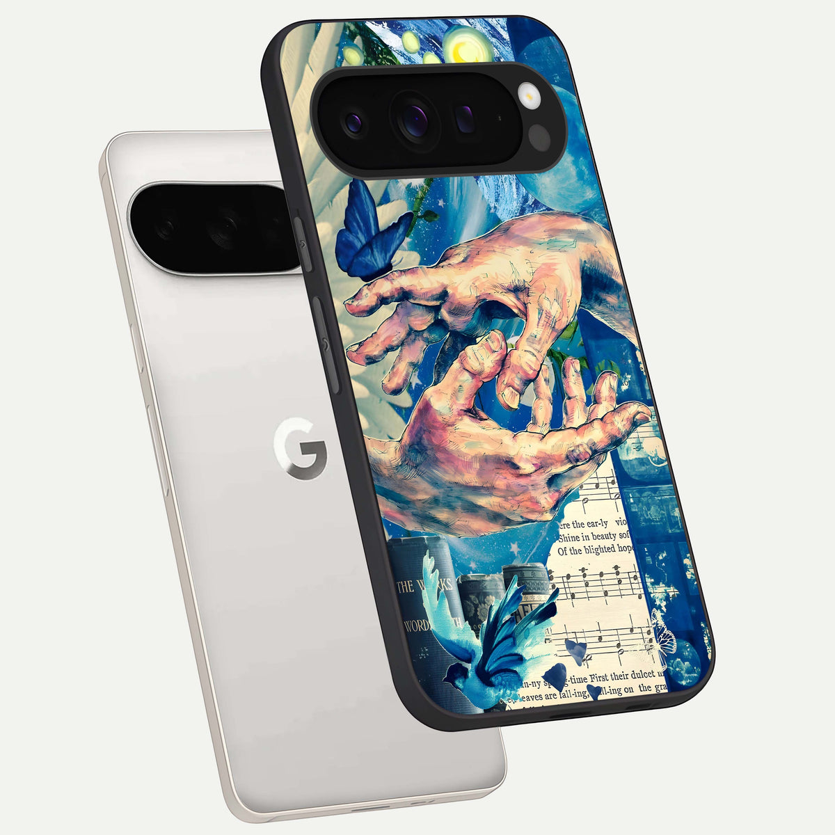  Aesthetic Divider phone case For Google Pixel 9 Pro XL showing premium glass back cover with detailed artwork