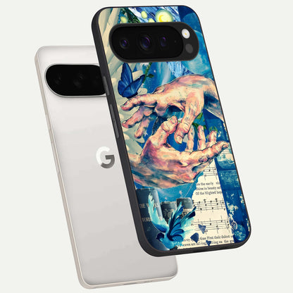  Aesthetic Divider phone case For Google Pixel 9 Pro XL showing premium glass back cover with detailed artwork