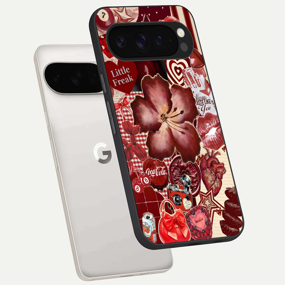  Aesthetic Little Freak phone case For Google Pixel 9 Pro XL showing premium glass back cover with detailed artwork