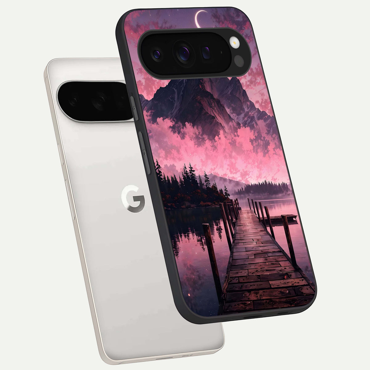  Beautiful Mountain View phone case For Google Pixel 9 Pro XL showing premium glass back cover with detailed artwork