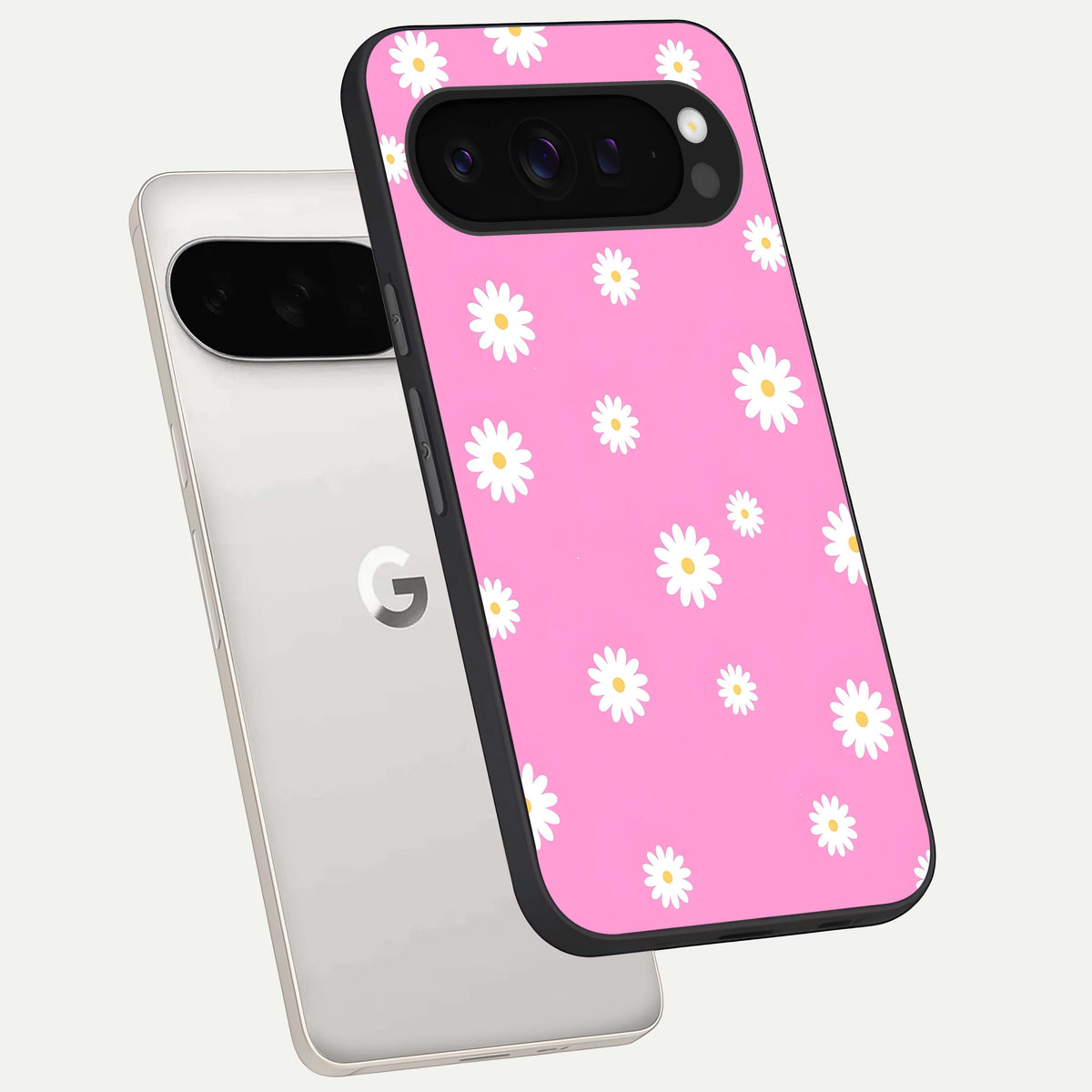  Bubblegum Daisy Pop phone case For Google Pixel 9 Pro XL showing premium glass back cover with detailed artwork