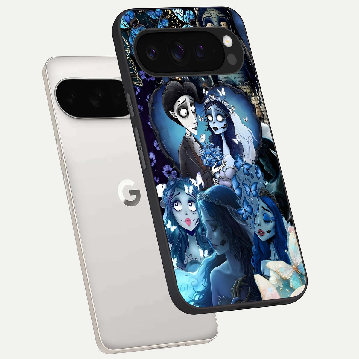  Butterfly Ghost Soul phone case For Google Pixel 9 Pro XL showing premium glass back cover with detailed artwork