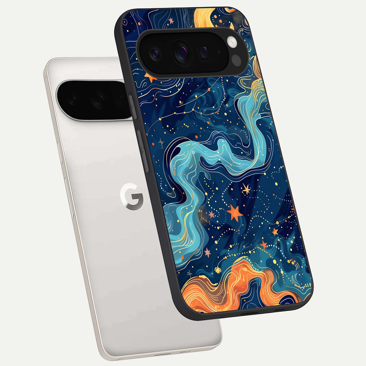  Celestial Dream Flow phone case For Google Pixel 9 Pro XL showing premium glass back cover with detailed artwork