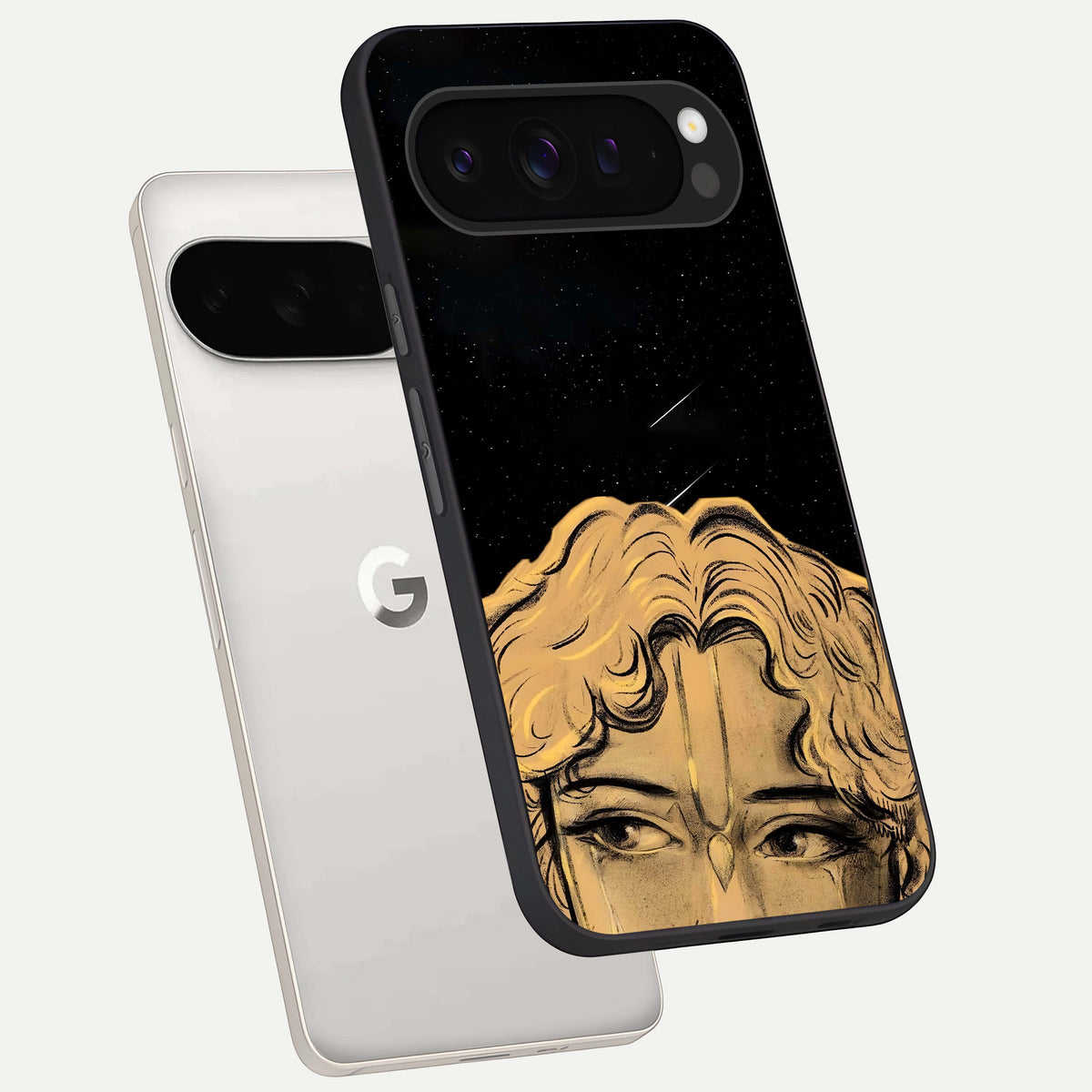  Celestial Gods Plan phone case For Google Pixel 9 Pro XL showing premium glass back cover with detailed artwork