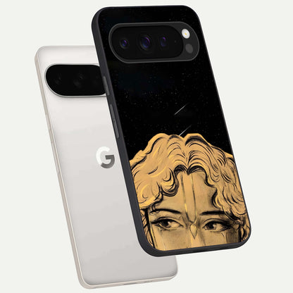  Celestial Gods Plan phone case For Google Pixel 9 Pro XL showing premium glass back cover with detailed artwork