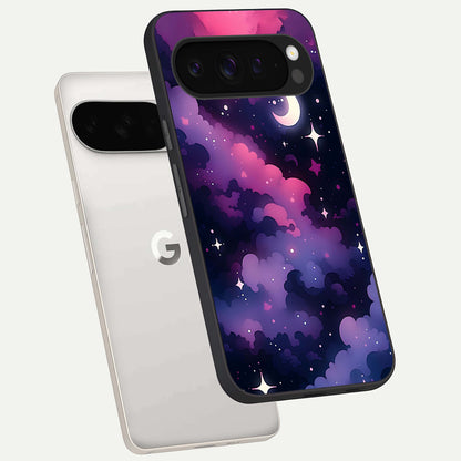  Celestial Moon Magic phone case For Google Pixel 9 Pro XL showing premium glass back cover with detailed artwork