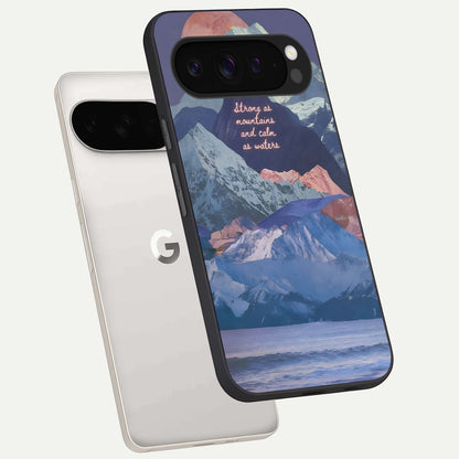  Celestial Mountain Calm phone case For Google Pixel 9 Pro XL showing premium glass back cover with detailed artwork