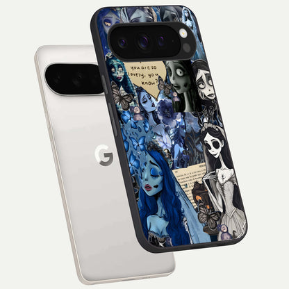  Corpse Bride Posters phone case For Google Pixel 9 Pro XL showing premium glass back cover with detailed artwork