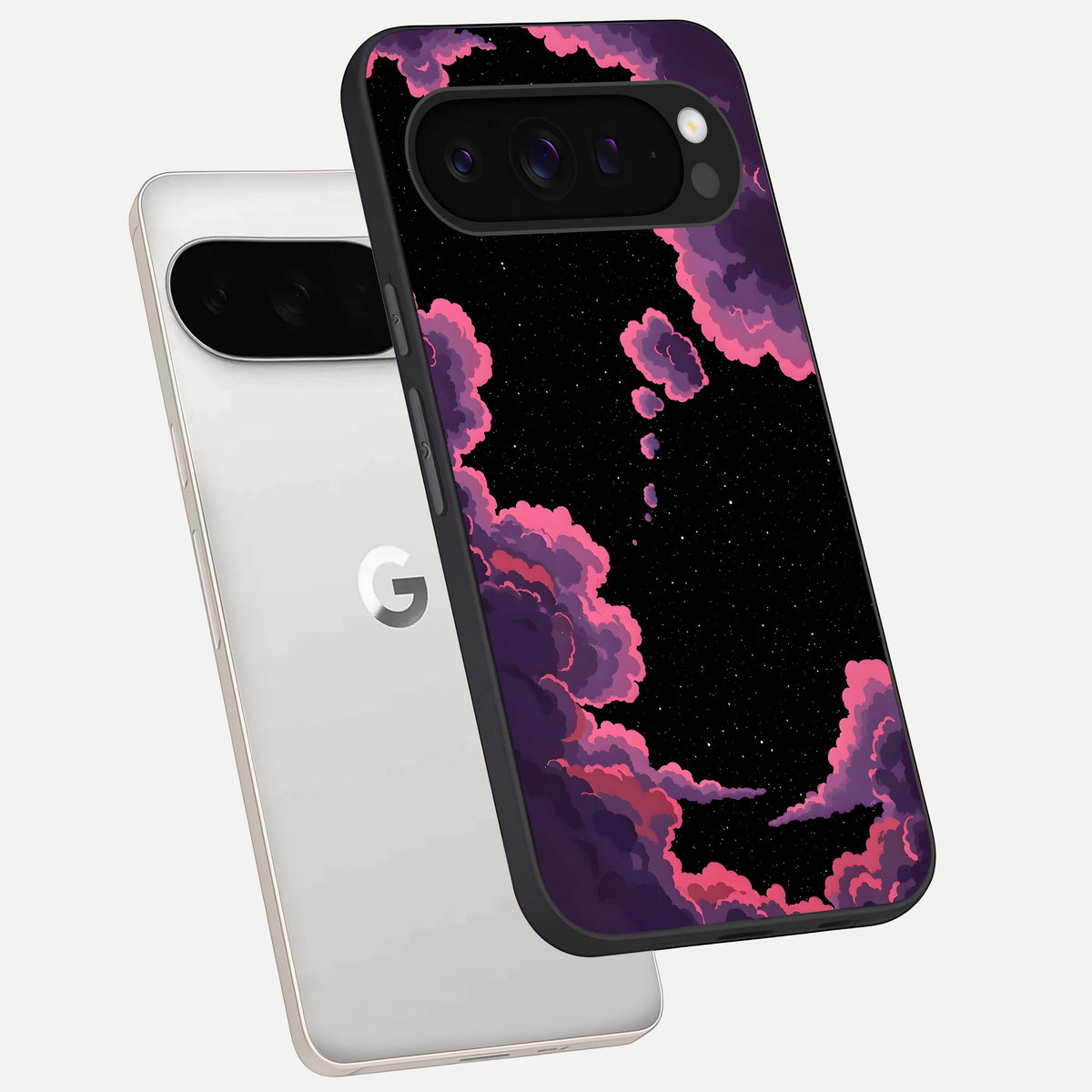  Cosmic Cloud Journey phone case For Google Pixel 9 Pro XL showing premium glass back cover with detailed artwork
