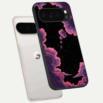  Cosmic Cloud Journey phone case For Google Pixel 9 Pro XL showing premium glass back cover with detailed artwork
