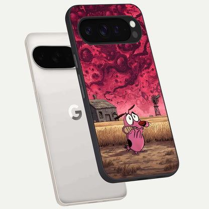  Courage Under Sky phone case For Google Pixel 9 Pro XL showing premium glass back cover with detailed artwork