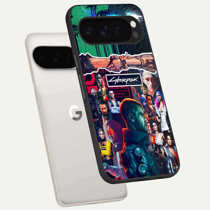  CYBERPUNK Legacy phone case For Google Pixel 9 Pro XL showing premium glass back cover with detailed artwork