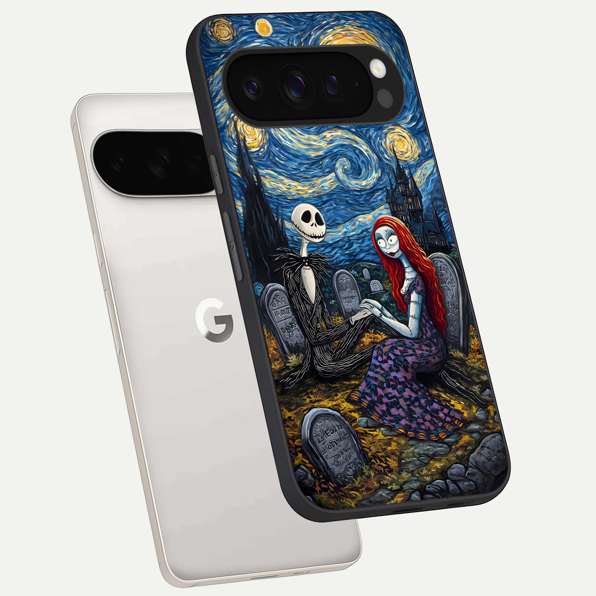  Eternal Night Love phone case For Google Pixel 9 Pro XL showing premium glass back cover with detailed artwork